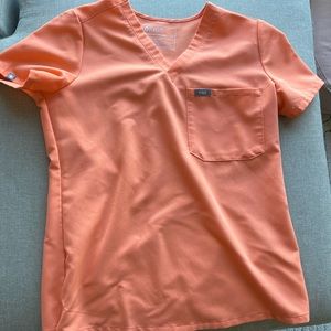 Figs Catarina Scrub Top-Papaya